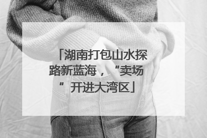 湖南打包山水探路新蓝海，“卖场”开进大湾区