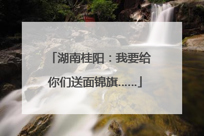 湖南桂阳：我要给你们送面锦旗……