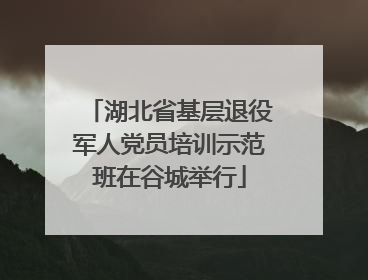 湖北省基层退役军人党员培训示范班在谷城举行