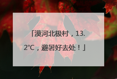 漠河北极村，13.2℃，避暑好去处！