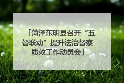 菏泽东明县召开“五督联动”提升法治督察质效工作动员会