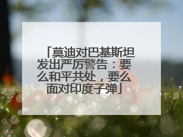 莫迪对巴基斯坦发出严厉警告：要么和平共处，要么面对印度子弹