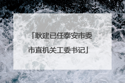 耿建已任泰安市委市直机关工委书记