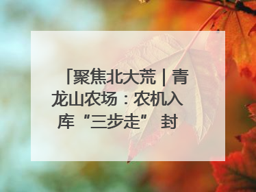 聚焦北大荒｜青龙山农场：农机入库“三步走” 封存管理精细化