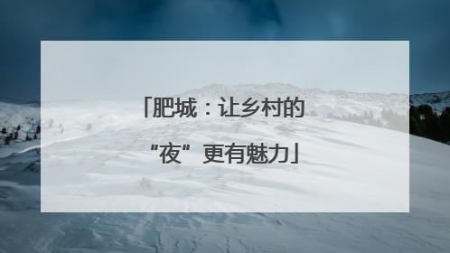 肥城：让乡村的“夜”更有魅力