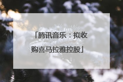 腾讯音乐：拟收购喜马拉雅控股