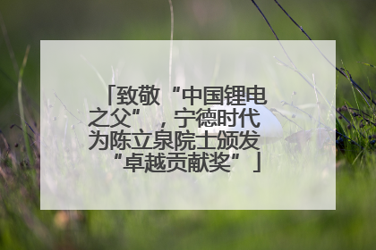 致敬“中国锂电之父”，宁德时代为陈立泉院士颁发“卓越贡献奖”
