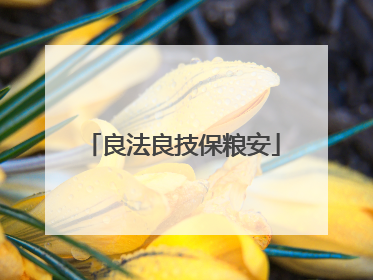 良法良技保粮安
