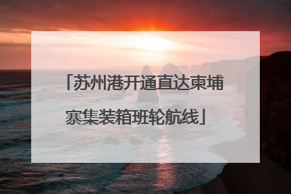 苏州港开通直达柬埔寨集装箱班轮航线