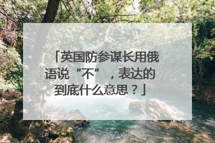 英国防参谋长用俄语说“不”，表达的到底什么意思？