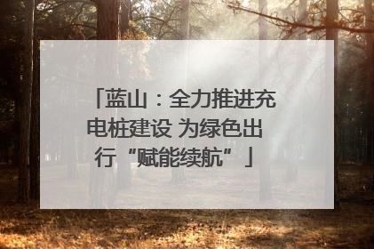 蓝山：全力推进充电桩建设 为绿色出行“赋能续航”