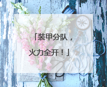 装甲分队，火力全开！