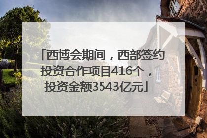 西博会期间，西部签约投资合作项目416个，投资金额3543亿元