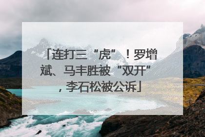 连打三“虎”！罗增斌、马丰胜被“双开”，李石松被公诉