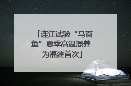 连江试验“马面鱼”夏季高温混养 为福建首次