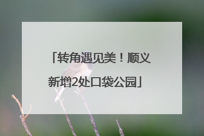 转角遇见美！顺义新增2处口袋公园