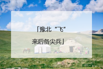 豫北“飞”来后备尖兵