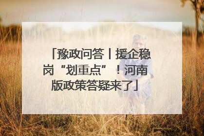 豫政问答丨援企稳岗“划重点”！河南版政策答疑来了