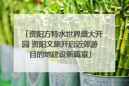 资阳方特水世界盛大开园 资阳文旅开启近郊游目的地建设新篇章