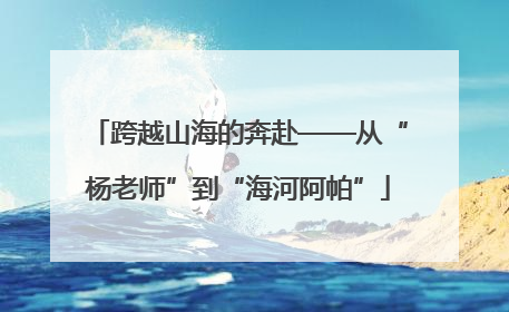 跨越山海的奔赴——从“杨老师”到“海河阿帕”