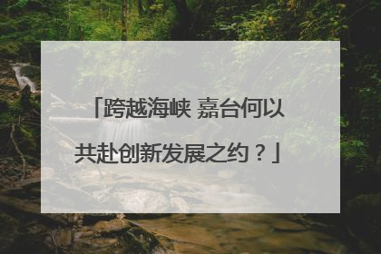 跨越海峡 嘉台何以共赴创新发展之约？