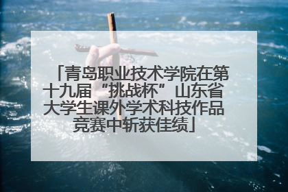 青岛职业技术学院在第十九届“挑战杯”山东省大学生课外学术科技作品竞赛中斩获佳绩
