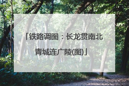 铁路调图：长龙贯南北 青城连广陵(图)
