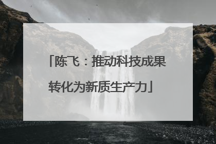 陈飞：推动科技成果转化为新质生产力