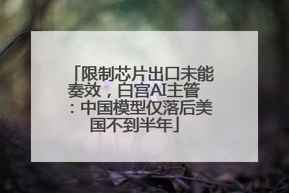 限制芯片出口未能奏效，白宫AI主管：中国模型仅落后美国不到半年