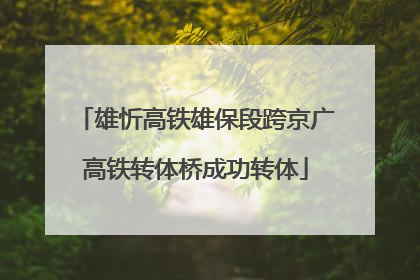 雄忻高铁雄保段跨京广高铁转体桥成功转体