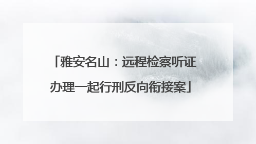雅安名山：远程检察听证 办理一起行刑反向衔接案