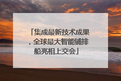 集成最新技术成果，全球最大智能铺排船亮相上交会
