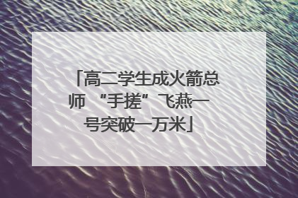 高二学生成火箭总师 “手搓”飞燕一号突破一万米