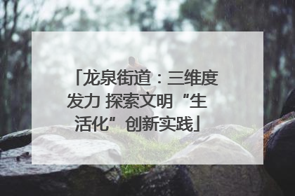 龙泉街道：三维度发力 探索文明“生活化”创新实践