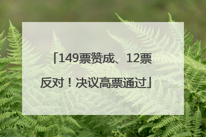 149票赞成、12票反对！决议高票通过