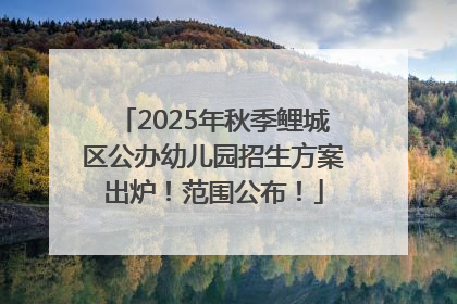 2025年秋季鲤城区公办幼儿园招生方案出炉！范围公布！