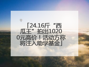 24.16斤“西瓜王”拍出10200元高价！活动方称将注入助学基金