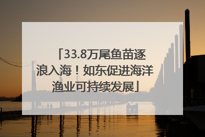 33.8万尾鱼苗逐浪入海！如东促进海洋渔业可持续发展