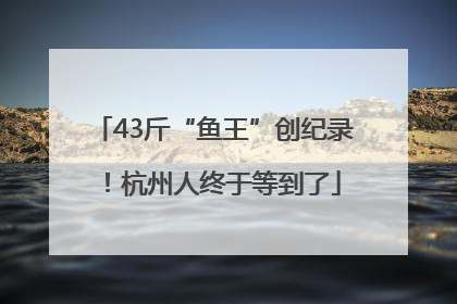 43斤“鱼王”创纪录！杭州人终于等到了
