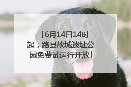 6月14日14时起，路县故城遗址公园免费试运行开放