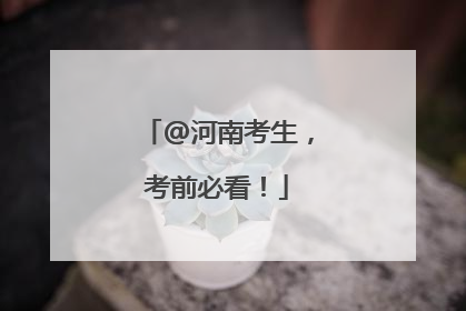 @河南考生，考前必看！