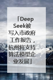 DeepSeek被写入市政府工作报告，杭州将支持算法模型企业发展